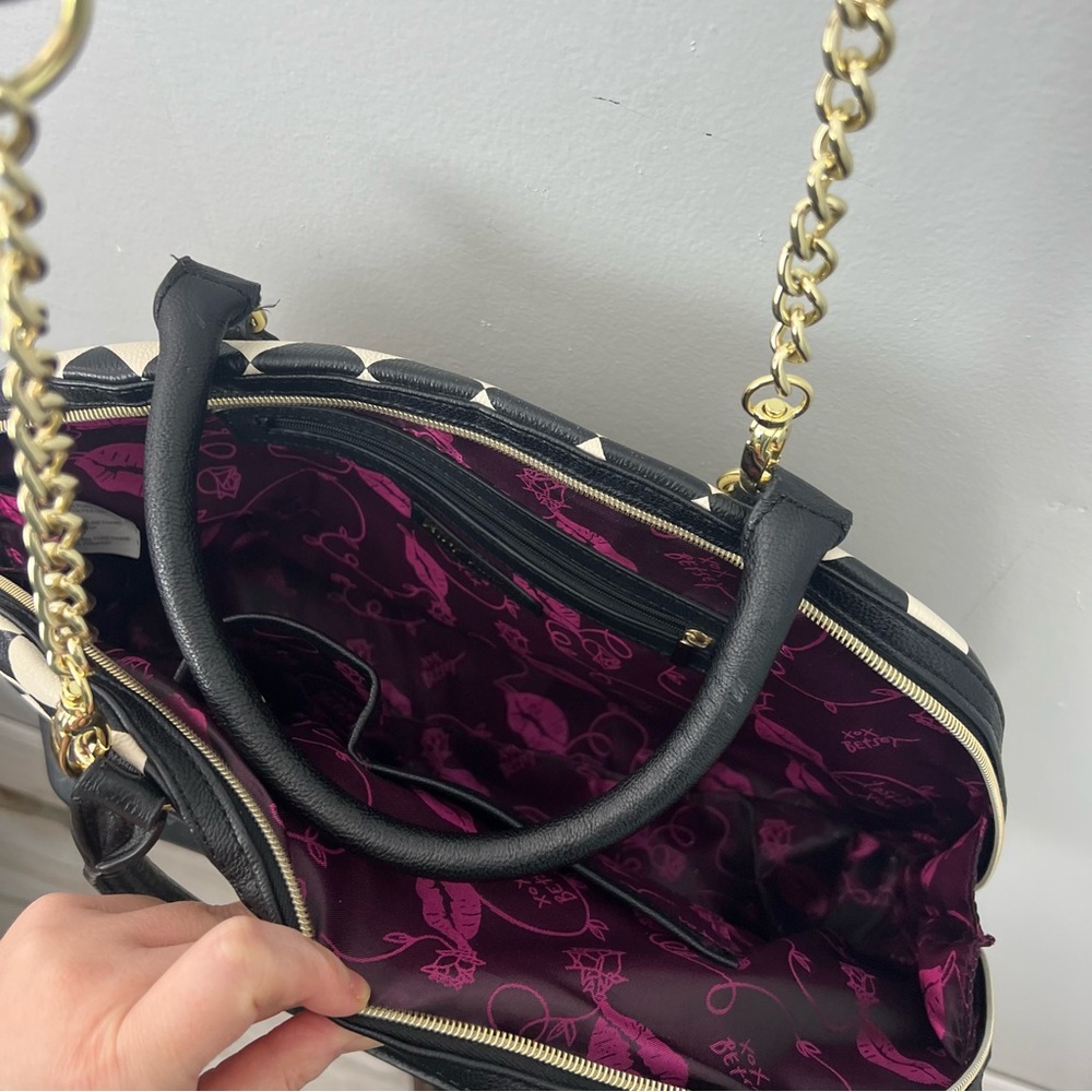 Betsey Johnson Checkered Black and White Handbag - Picture 13 of 13